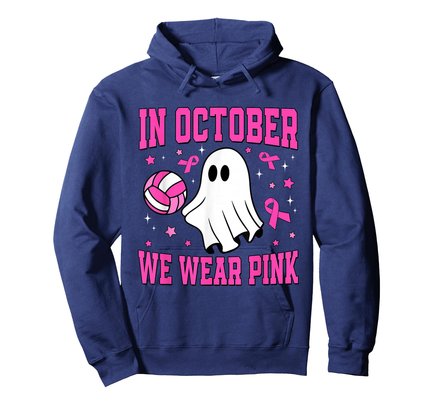 In October We Wear Pink Ghost Volleyball Breast Cancer T-Shirt