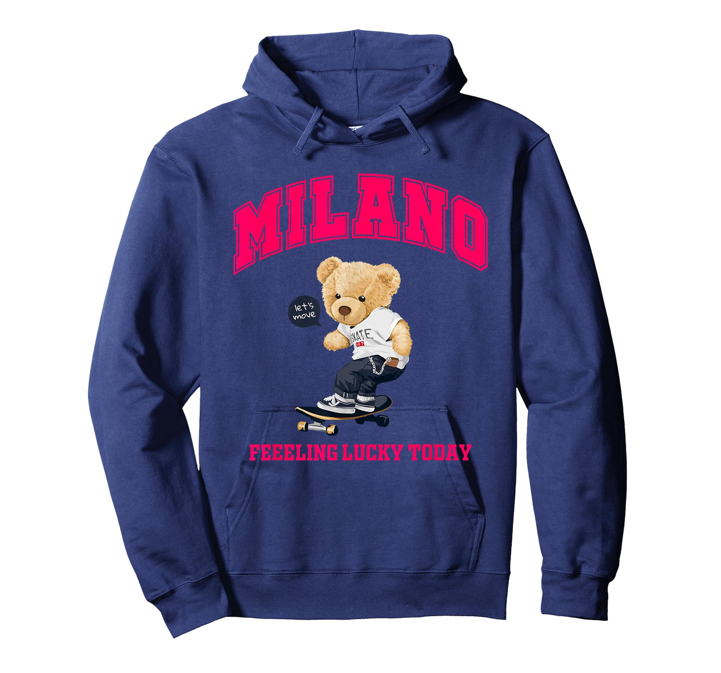 Cool Milan Italy Teddy Bear Illustration Graphic Cartoon T-Shirt