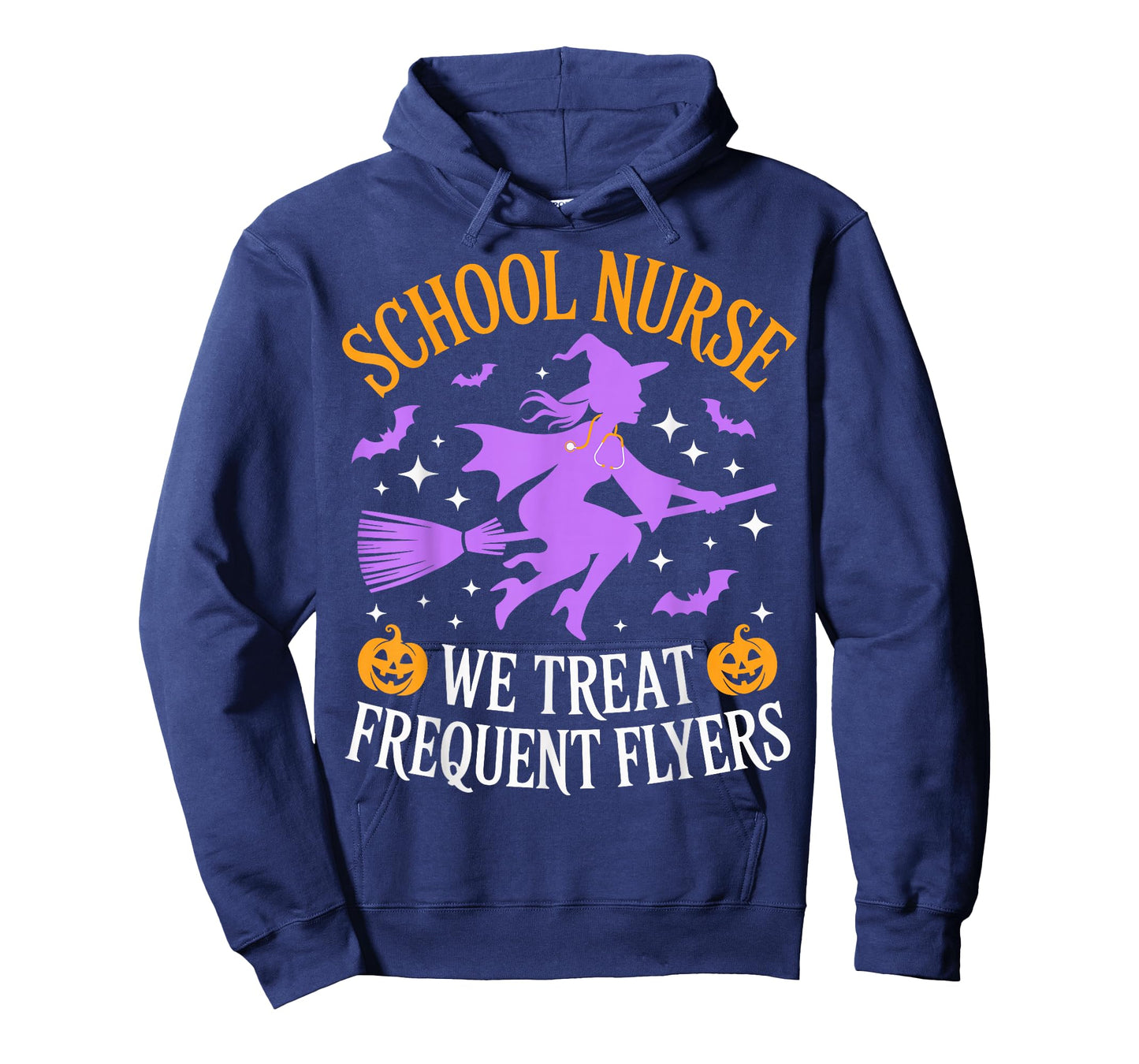 School Nurse We Treat Frequent Flyers Witch Ghost Halloween T-Shirt