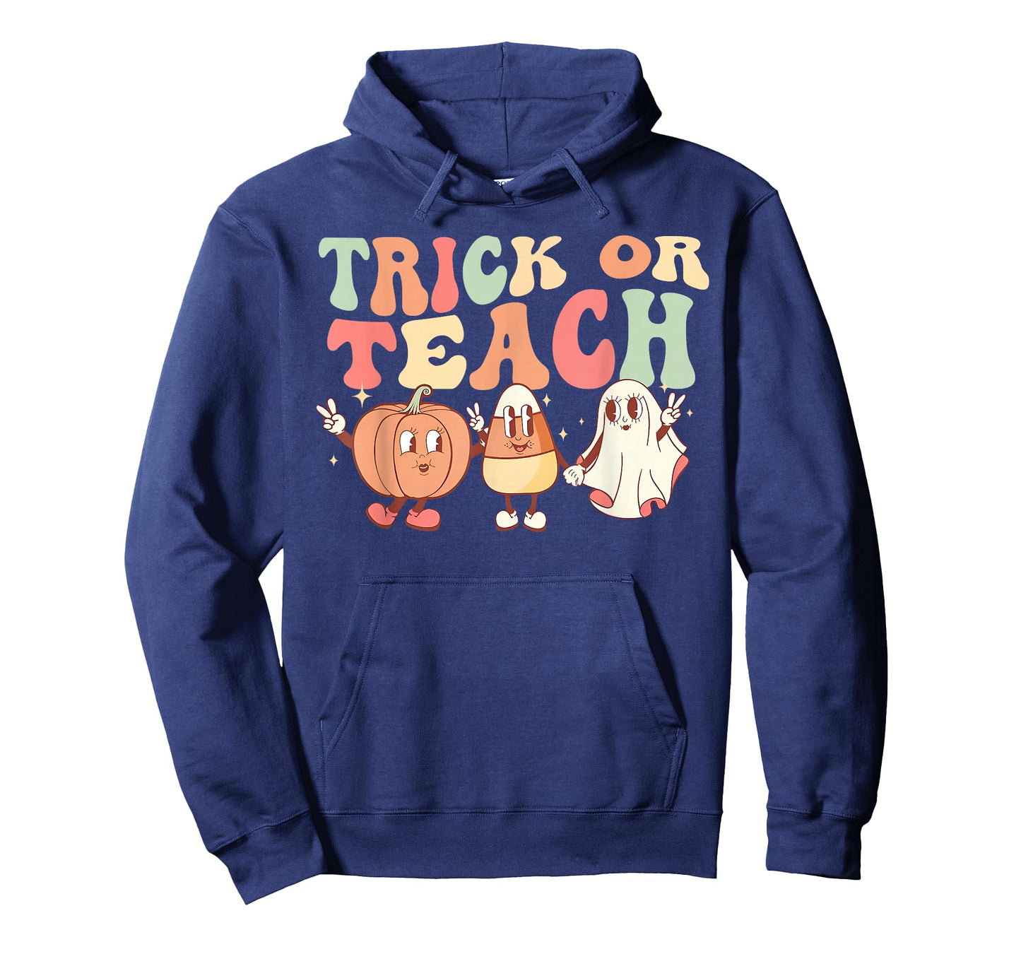 Trick Or Teach Pumpkin Candy Corn Ghost Halloween Teacher T-Shirt