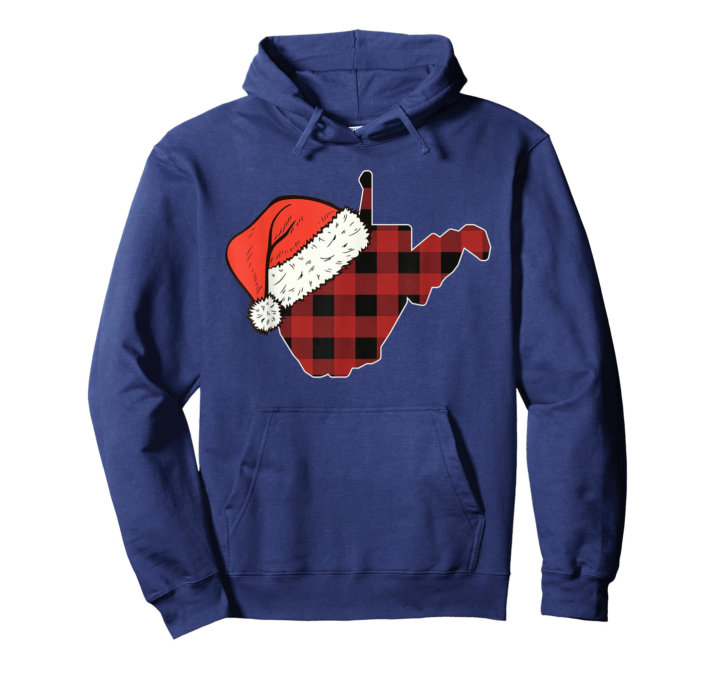 West Virginia Plaid Christmas Santa Hat Holiday Matching T-Shirt