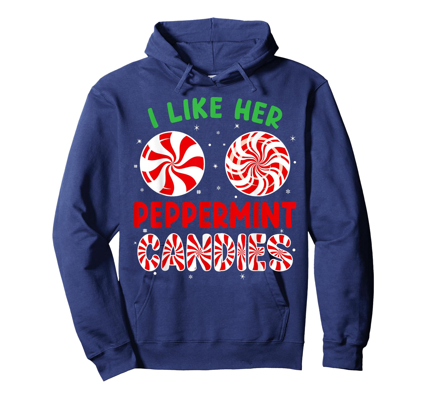 Funny Couples Matching Christmas Shirt - I Like Her Peppermint Candies - Unisex-Adults - Black - Small - Short Sleeve - T-Shirt