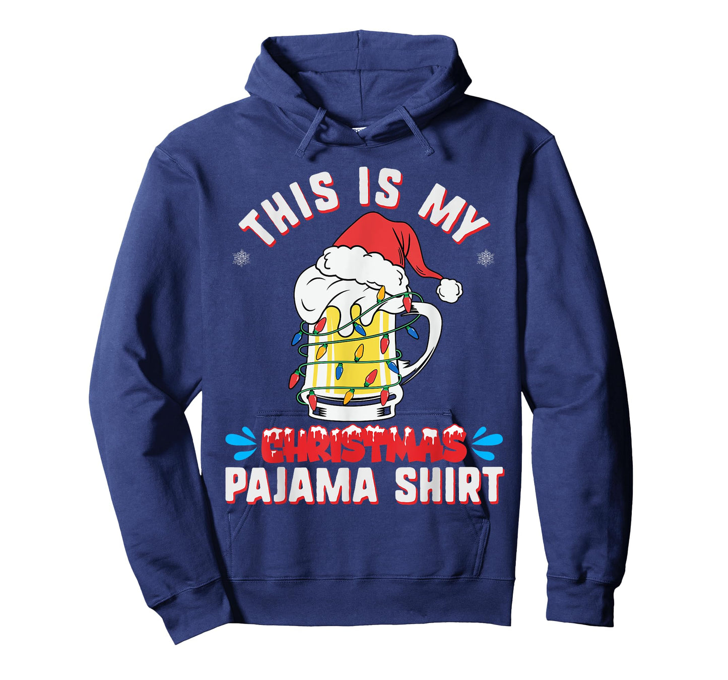 This Is My Christmas Pajama Shirt Funny Beer Mug Santa Hat T-Shirt
