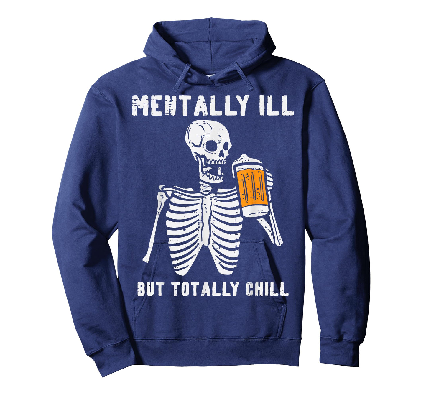 Skeleton Mentally Ill Totally Chill Funny Retro Halloween T-Shirt