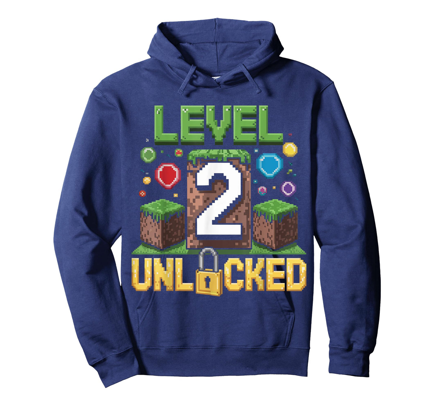 Birthday Boy Shirt Level 2 Unlocked 2nd Birthday Game Pixel T-Shirt