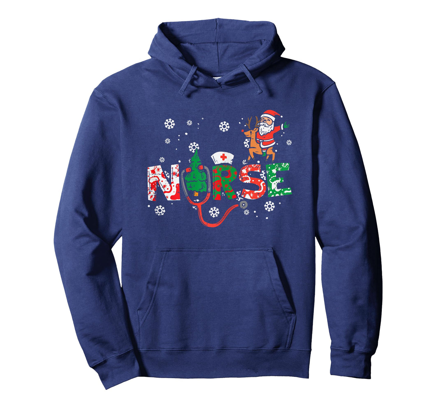 Nurse Christmas Santa Cute Xmas Winter Scrub Top Women T-Shirt