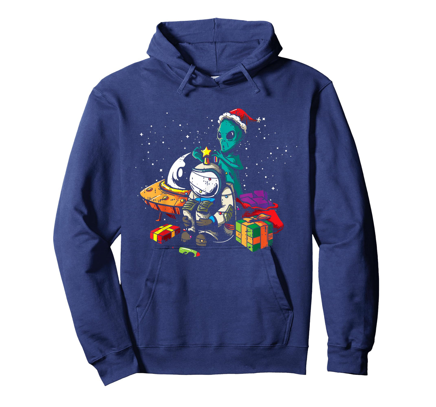 Alien Astronaut Christmas Tree Pajama Funny Space UFO X-Mas T-Shirt