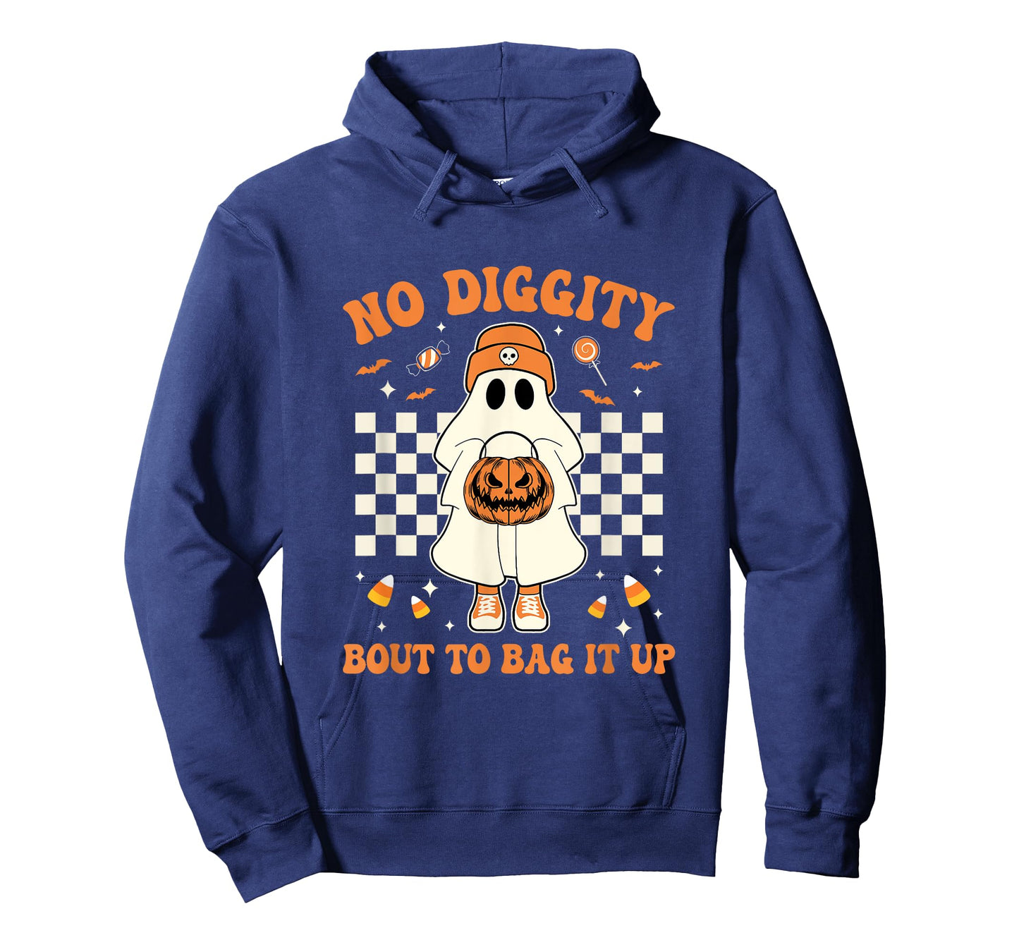 Halloween Ghost No Diggity Bout To Bag It Up Kids T-Shirt