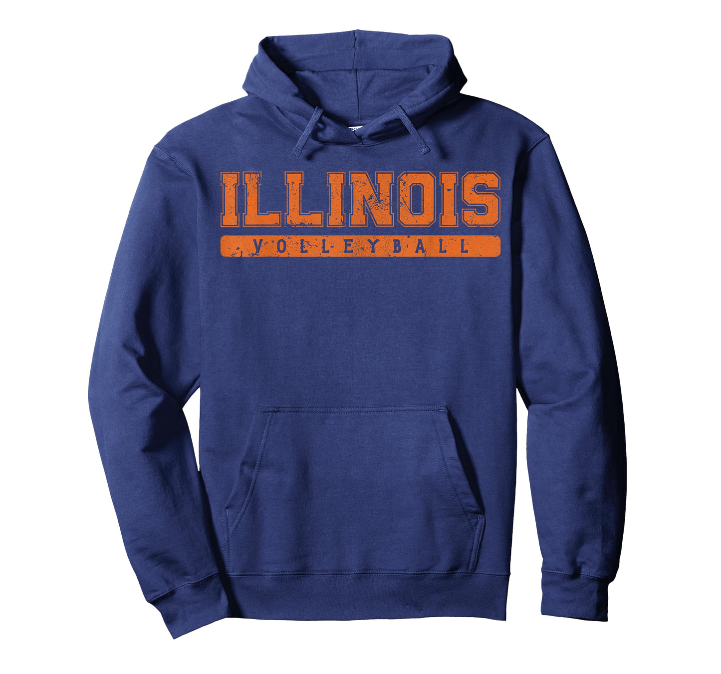Illinois Volleyball Orange Vintage Text T-Shirt