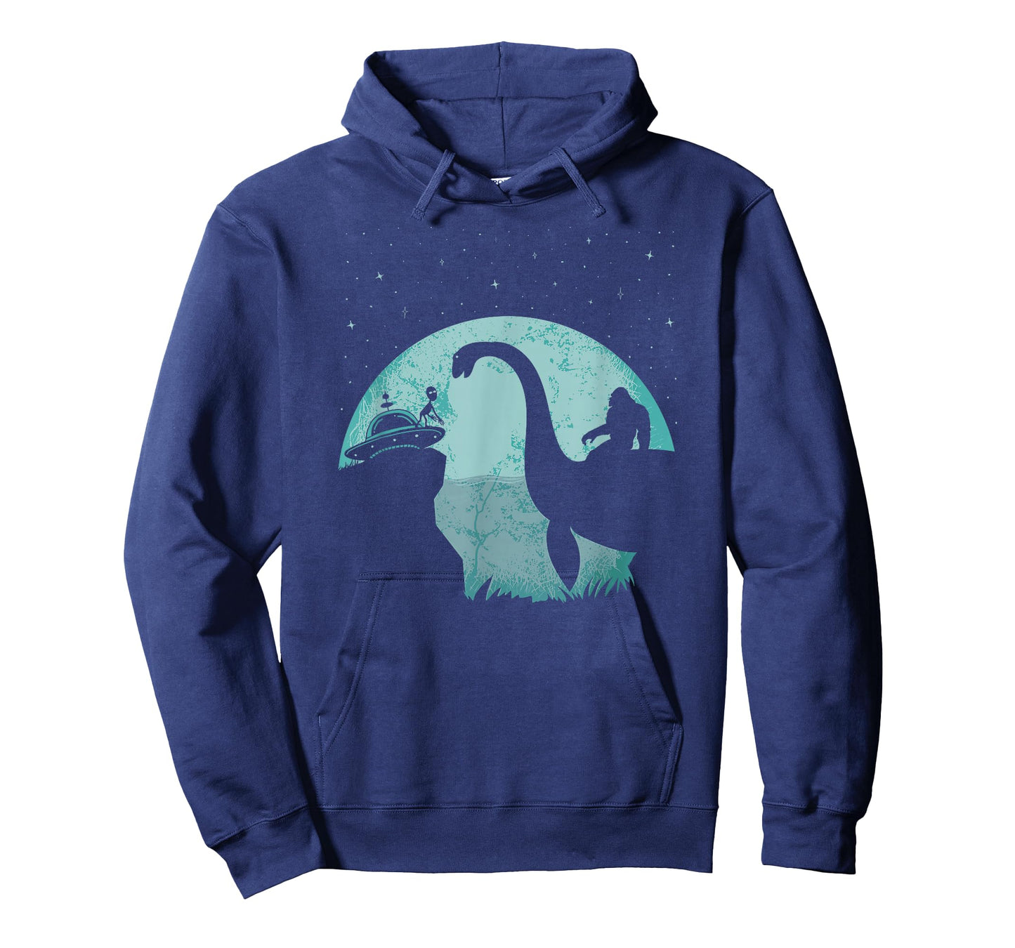 Bigfoot Riding Loch Ness Monster Sasquatch Ufo Abduction T-Shirt