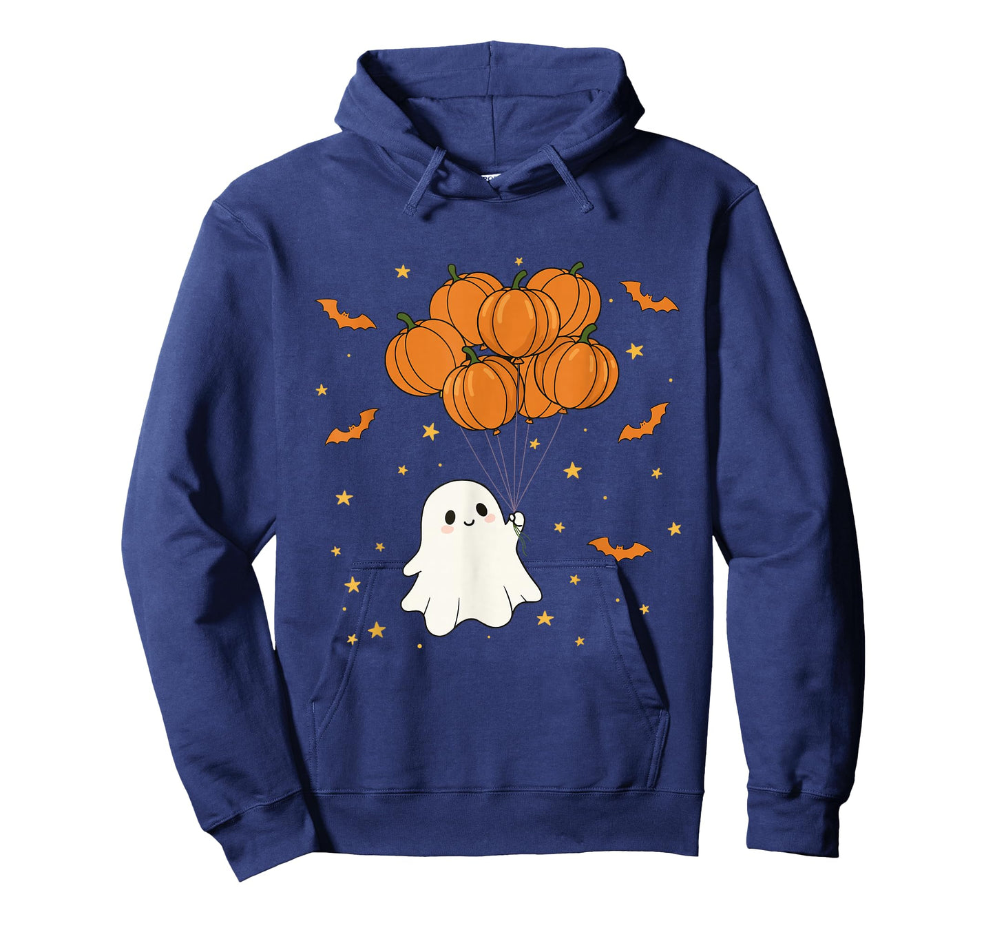 Cute Ghost Flying with Pumpkin Balloons Halloween T-Shirt