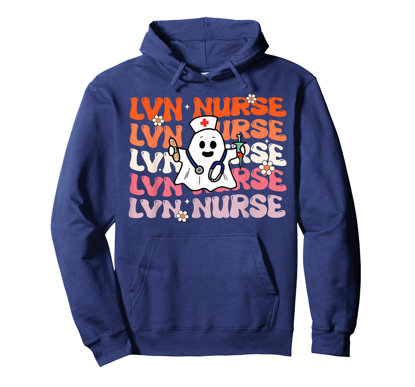 LVN Nurse Groovy Funny Halloween Ghost Nursing Costume T-Shirt