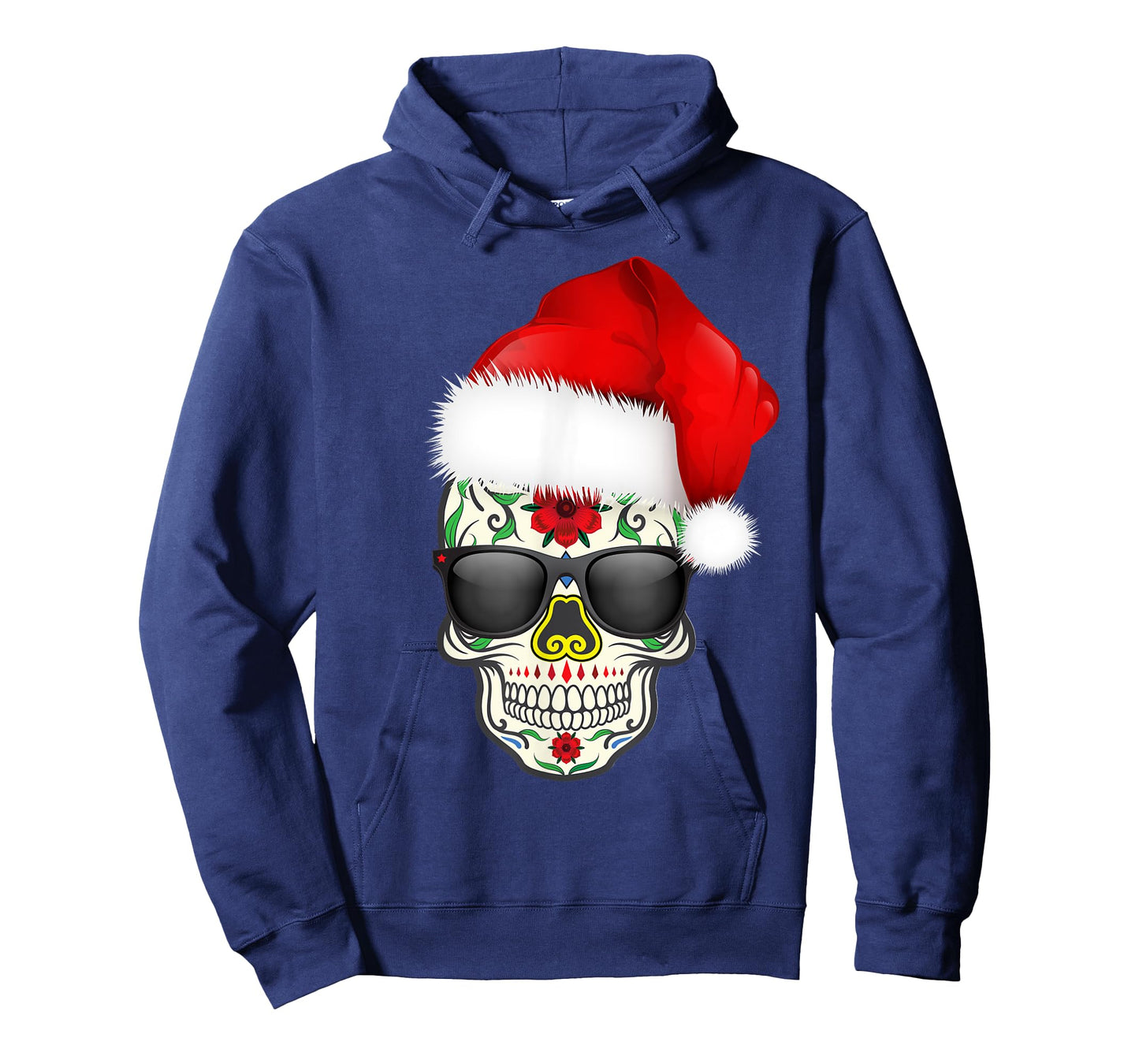 Christmas Hat Santa Day Of The Dead Sugar Skull Party Shirt T-Shirt