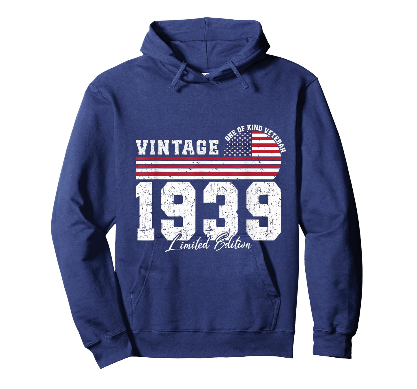 Vintage 1939 Birthday American Flag Patriotic Veterans Day T-Shirt