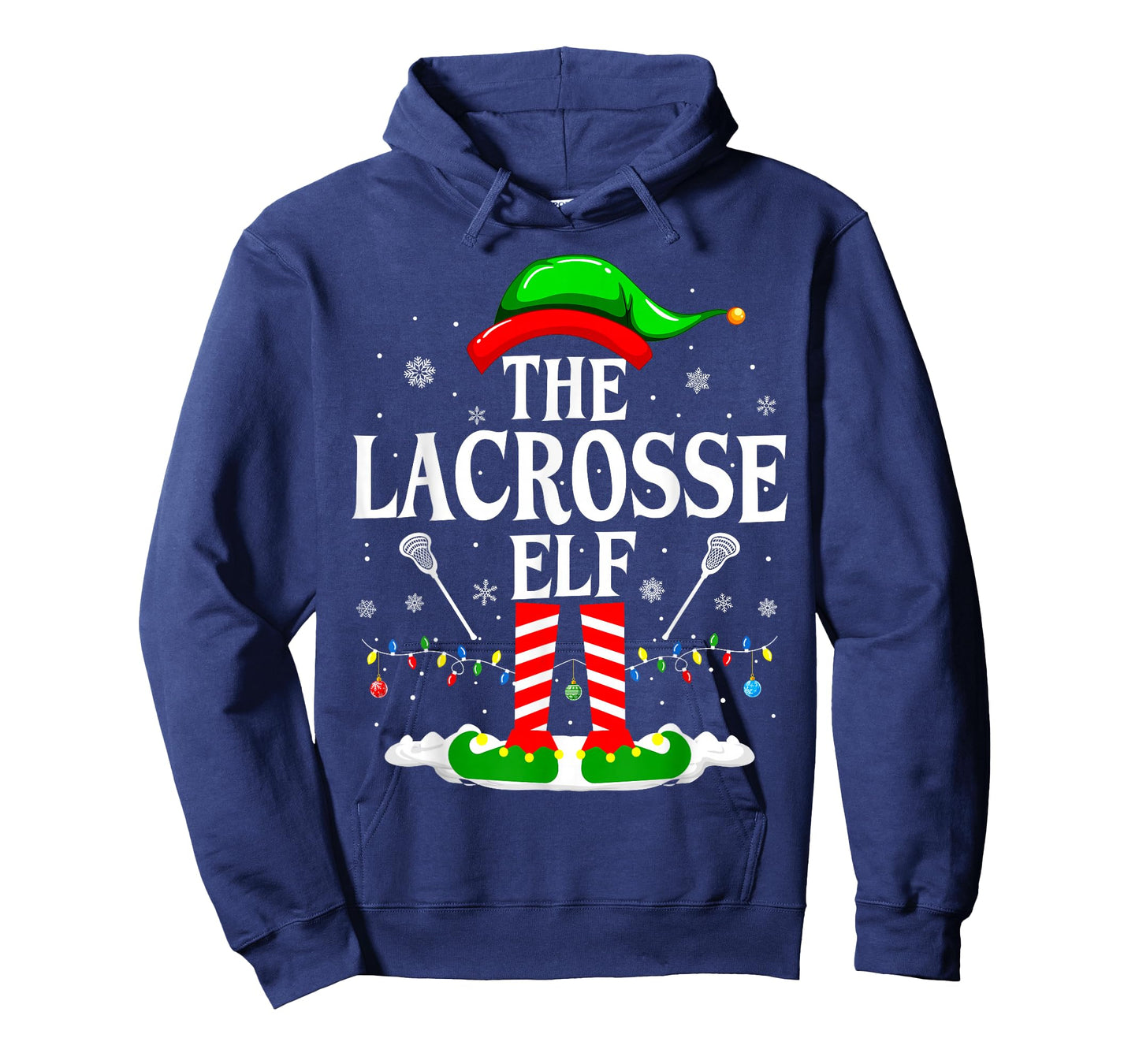 The Lacrosse Elf Funny Matching Xmas Lacrosse Christmas Lax T-Shirt