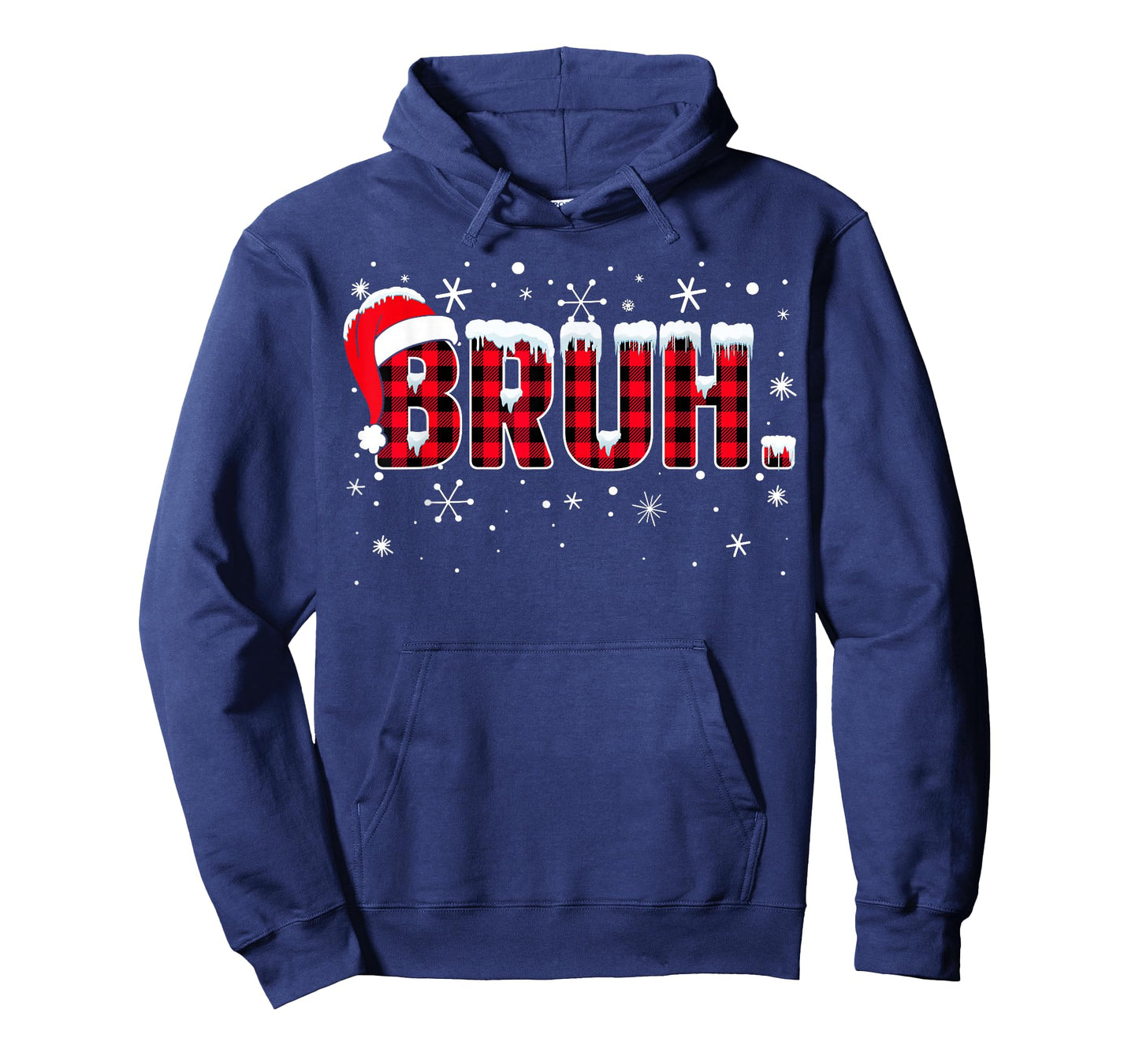 Funny Bruh Christmas Buffalo Plaid Teens Boys Kids Xmas T-Shirt