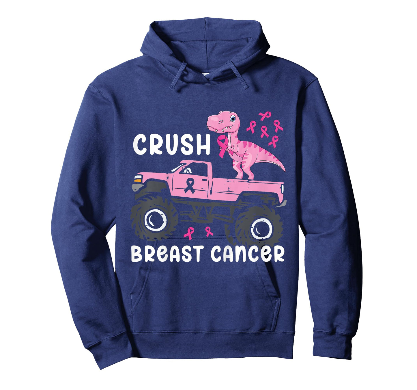 Kids Crush Breast Cancer Monster Truck Dinosaur T Rex Boys Kids T-Shirt