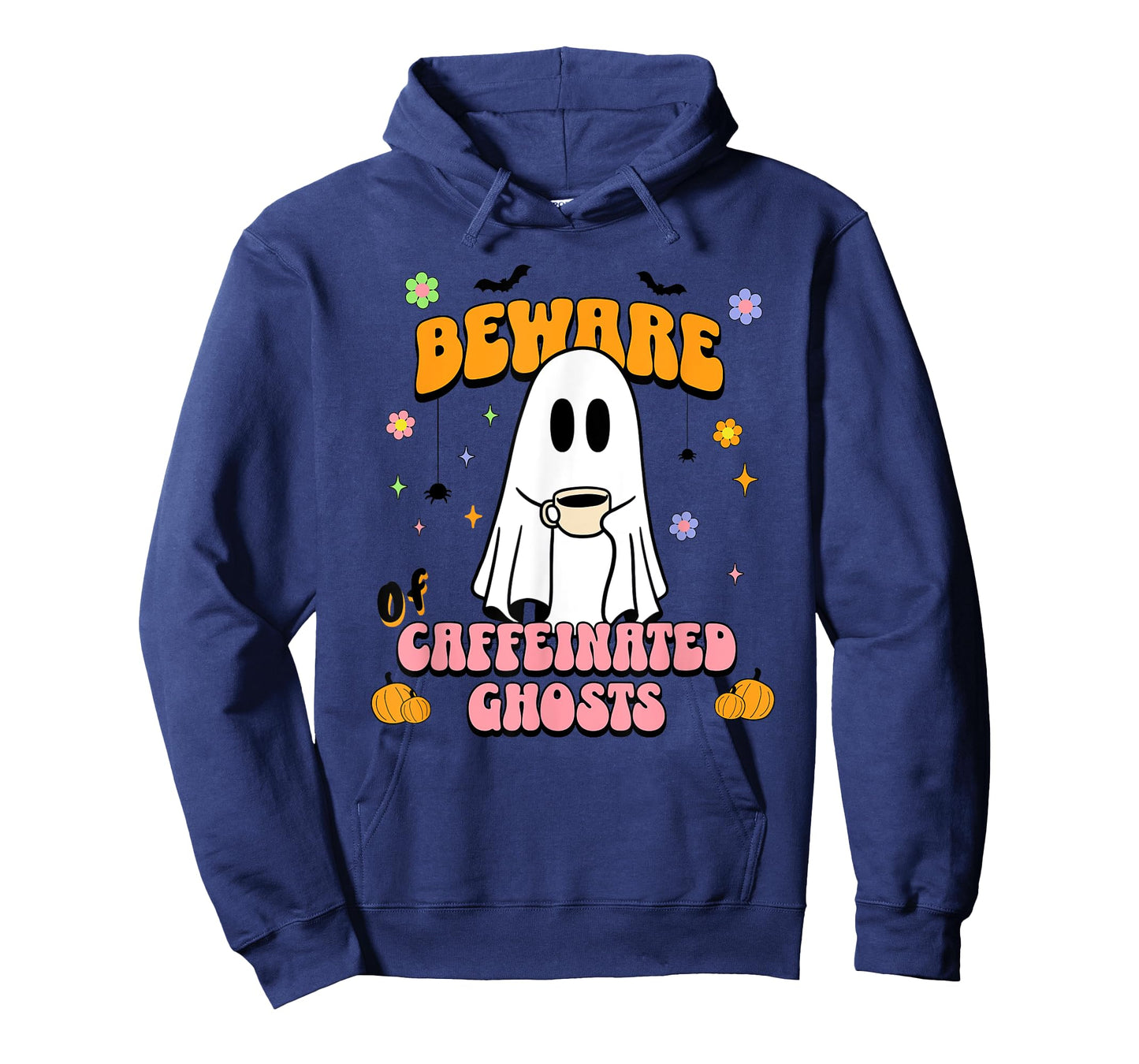 Cute Ghost Drinking Coffee Halloween Spooky Season Lover T-Shirt