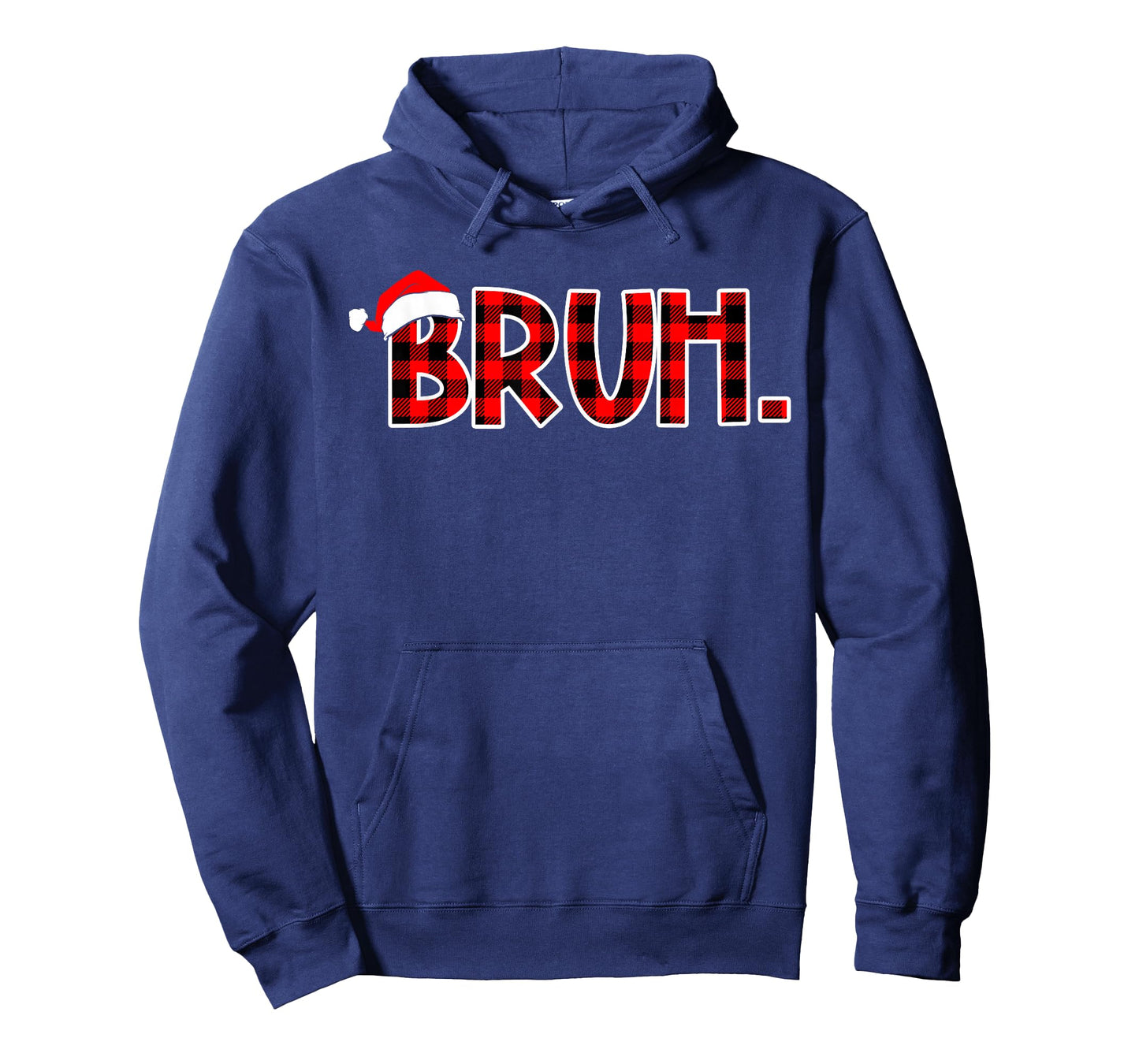 Bruh Funny Christmas Buffalo Plaid Boys Kids Xmas Pajamas T-Shirt