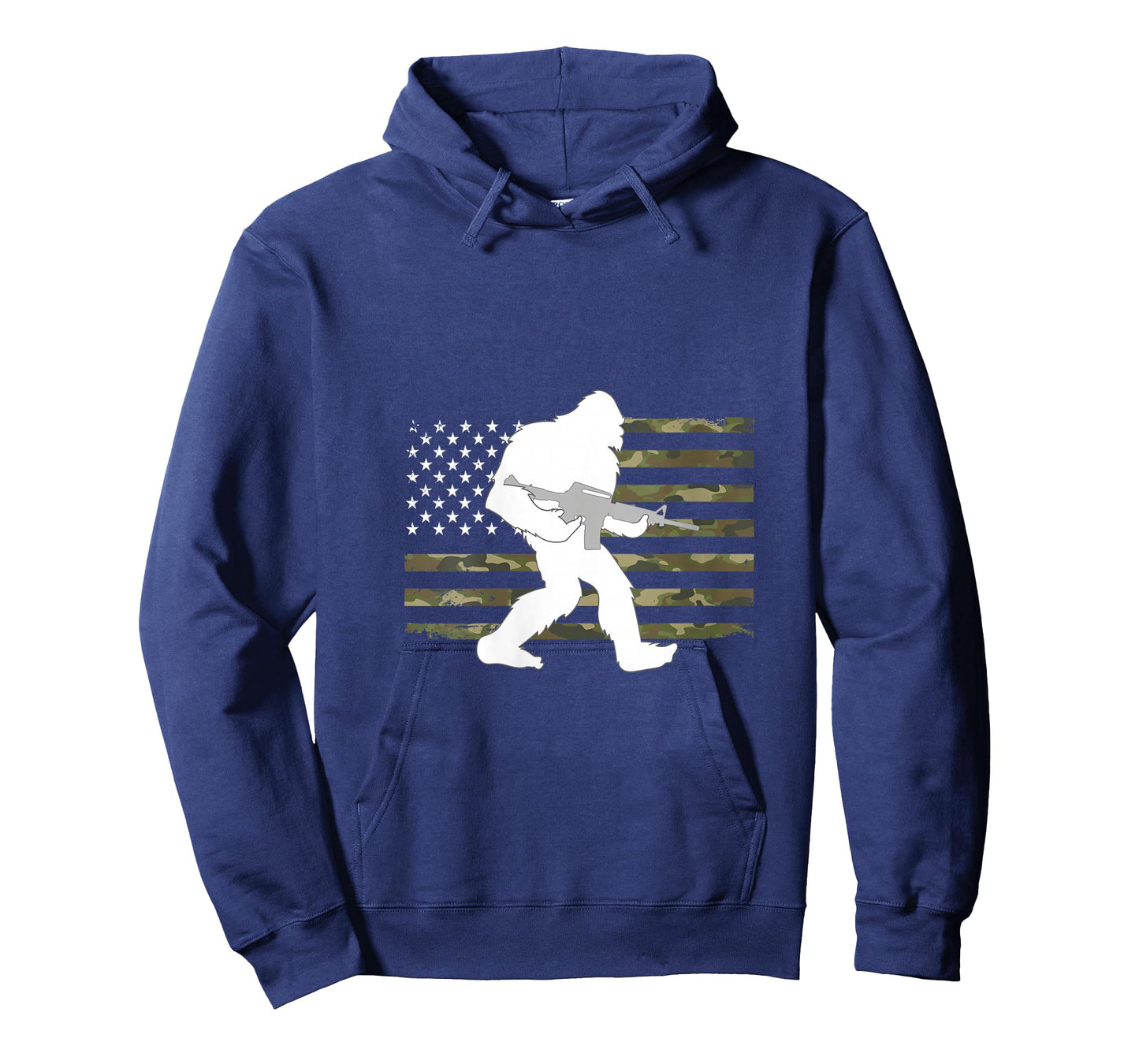 Womens Bigfoot Gun Owner Camo US American Flag Sasquatch AR15 Rifle V-Neck T-Shirt