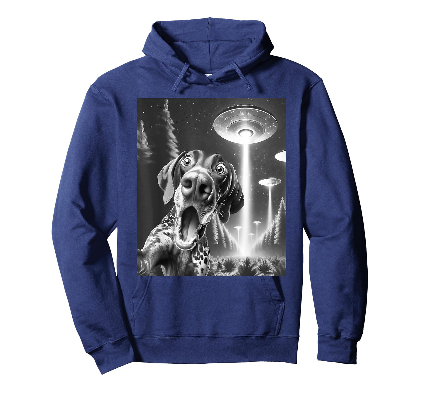 Funny German Shorthaired Pointer Alien UFO Taking a Selfie T-Shirt