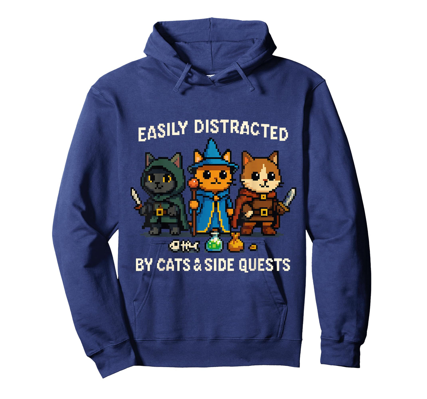 RPG Gamer Cat Distraction Side Quest Nerdy Men Women T-Shirt