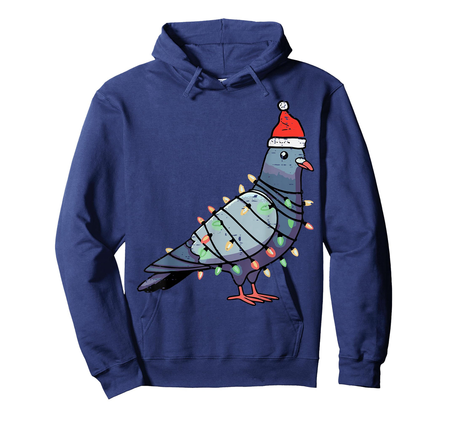 Christmas Bird Pigeon Santa Lights Funny Xmas Men Women Kids T-Shirt