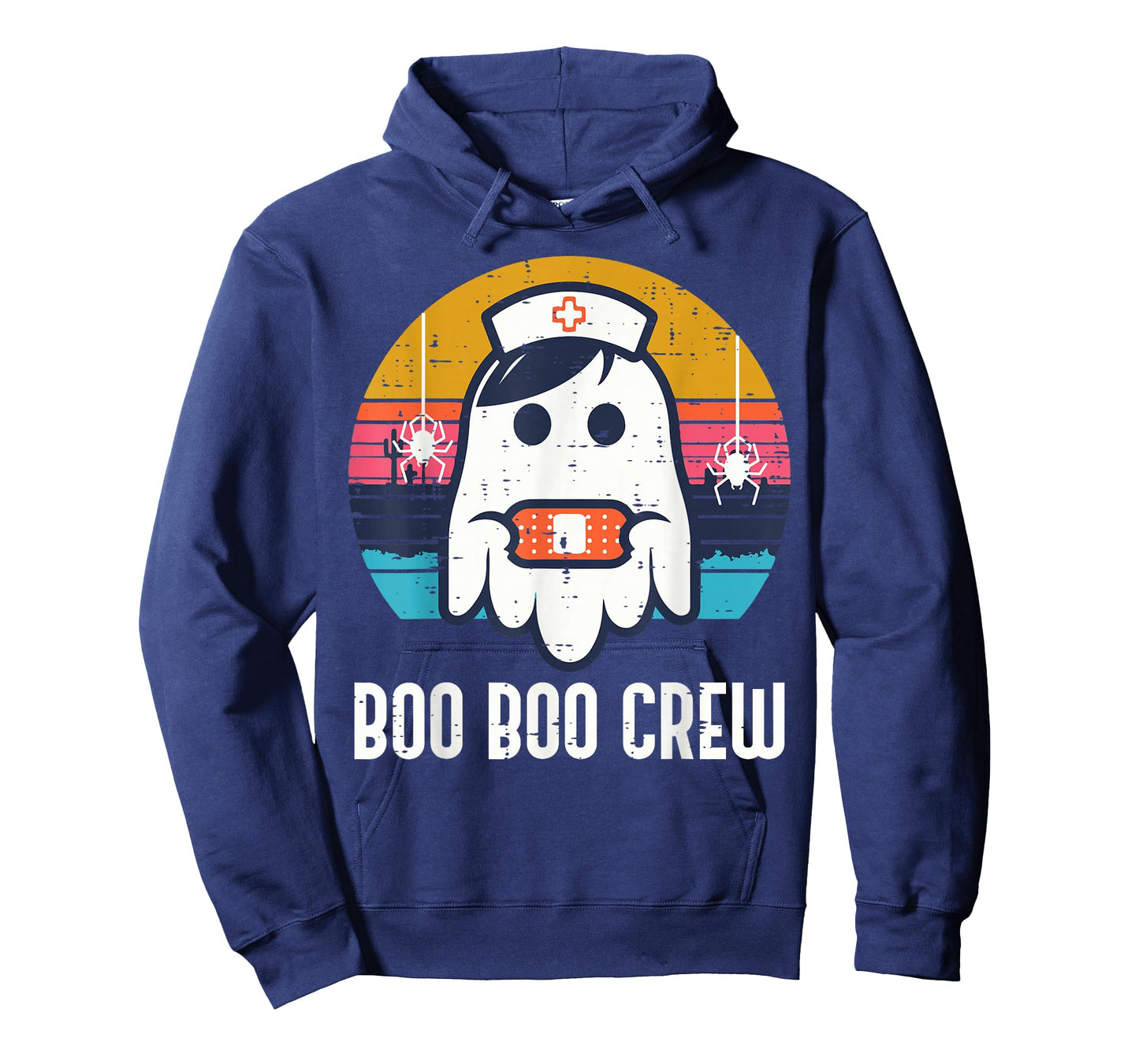 Halloween Nurse Ghost Boo Boo Costume Scrub Top Crew Women T-Shirt