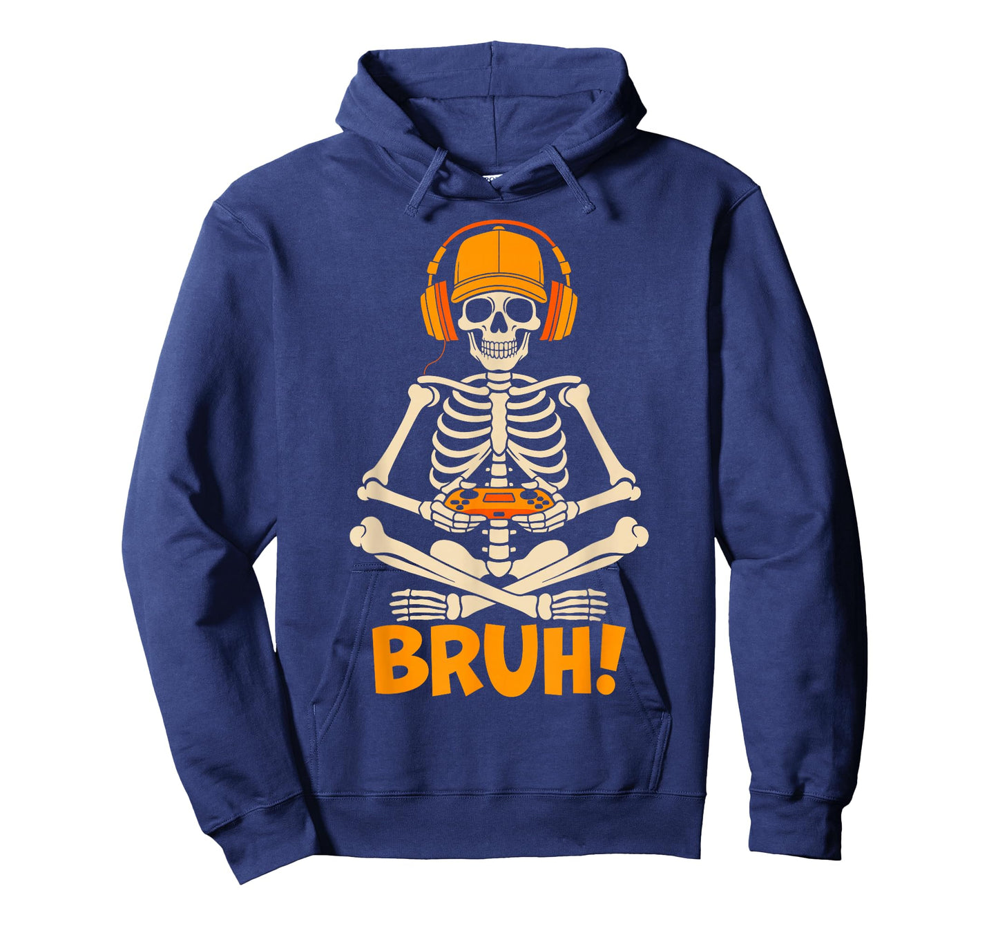 Bruh Skeleton Gamer Halloween Video Gaming Boys Girls Men T-Shirt