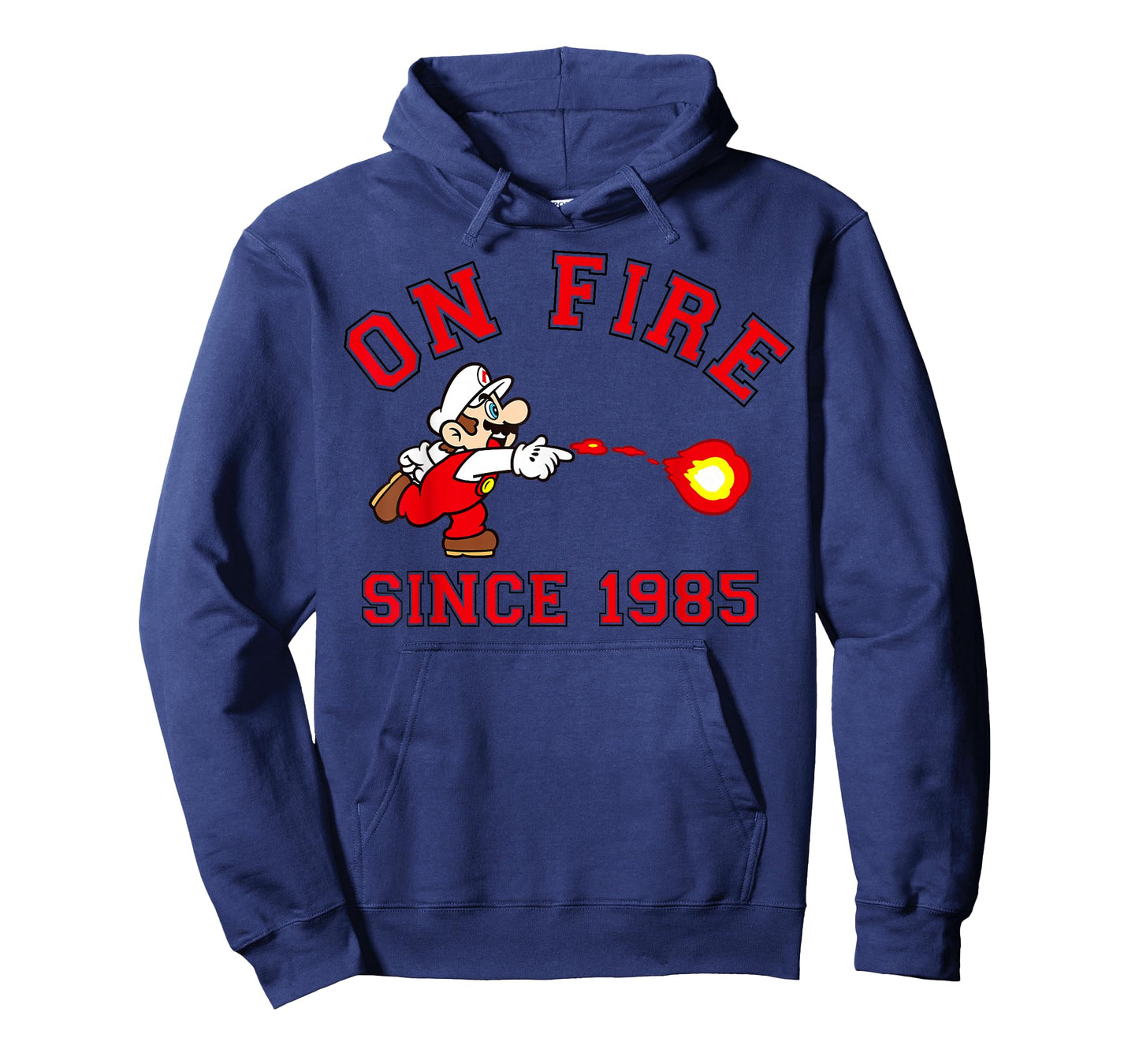 Super Mario Bros On Fire Since 1985 Red Text Collegiate T-Shirt