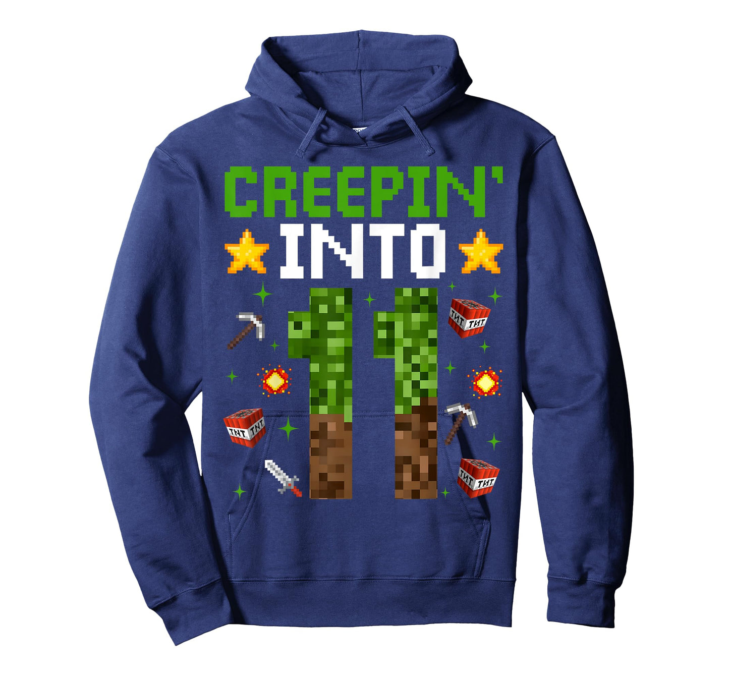 11th Birthday Gamer Pixel Creepin’ Into 11 Video Game Party T-Shirt