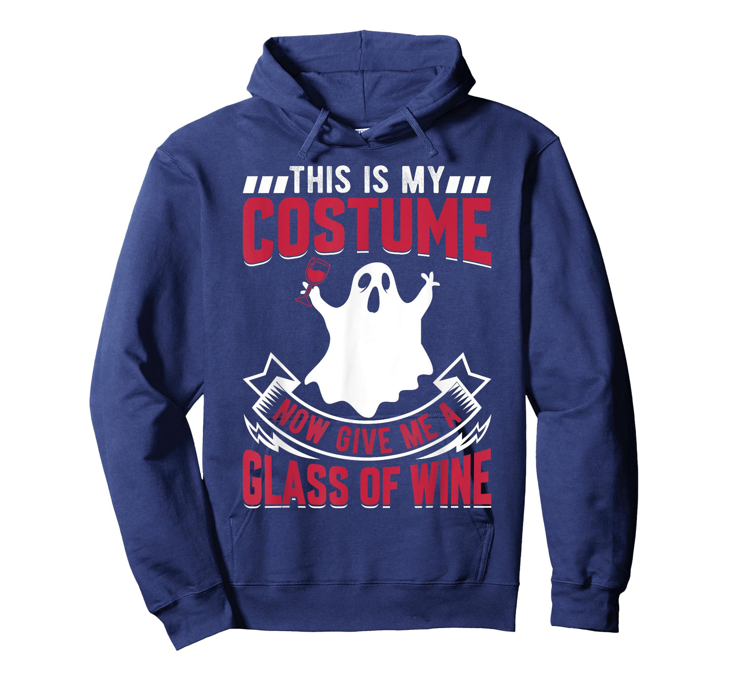 This Is My Costume Now Give Me A Glass Of Wine Ghost T-Shirt
