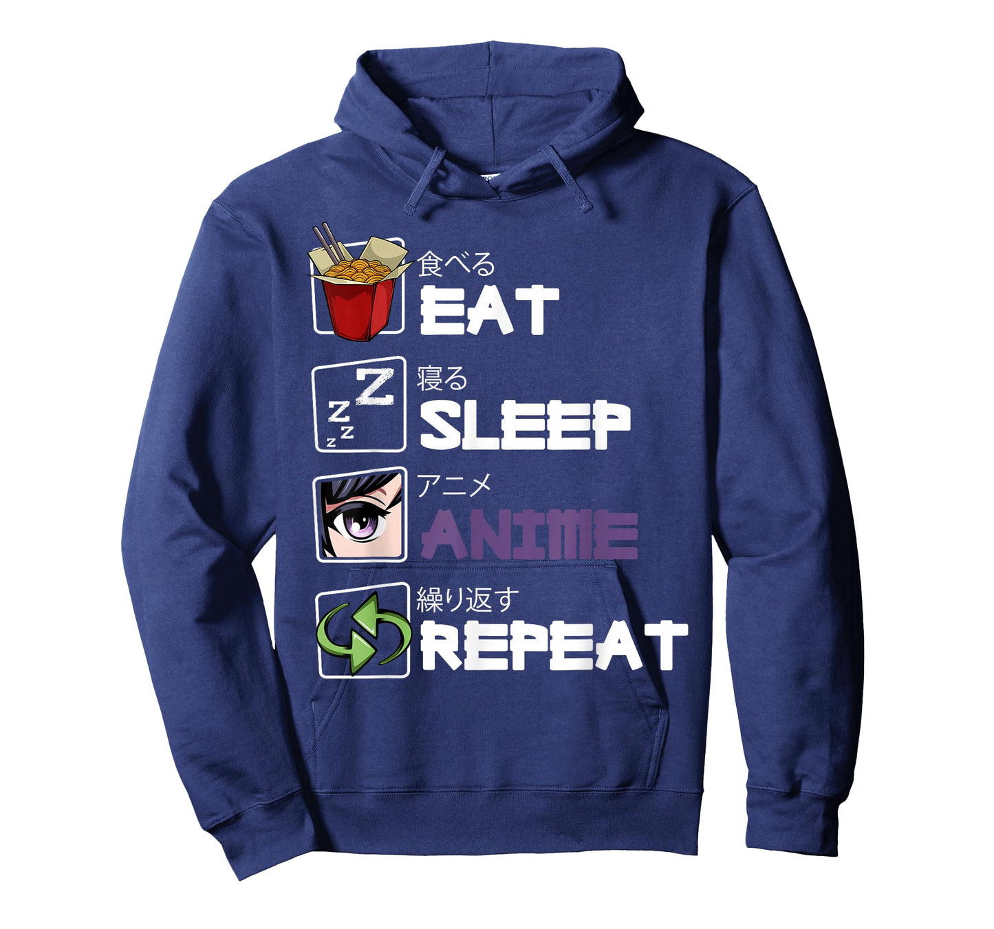 Eat Sleep Anime Repeat Kawaii Otaku Manga Japan Fan Kanji T-Shirt