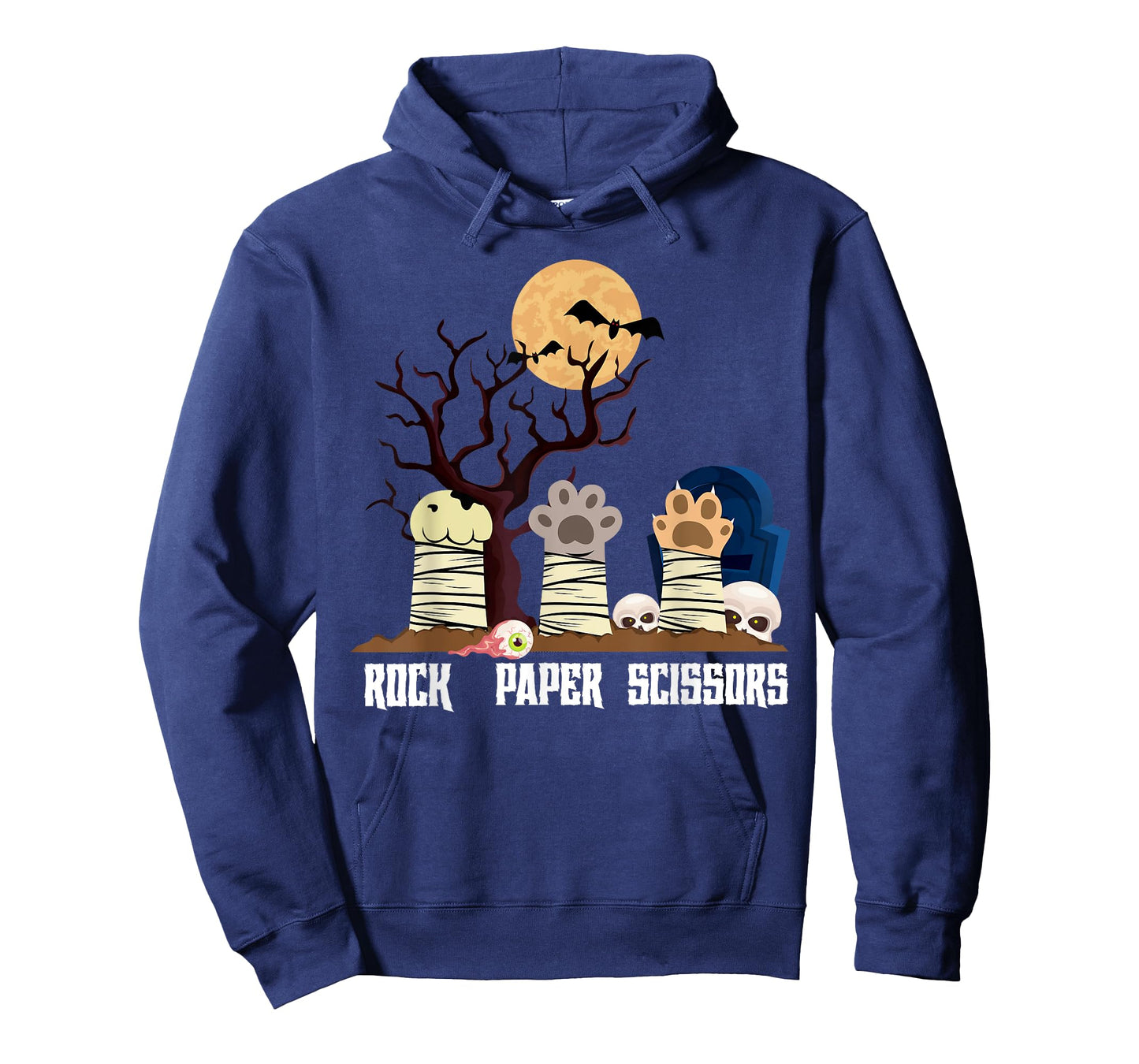 Rock Paper Scissors Animal Meme Halloween Zombie Cat Men Women Kids T-Shirt