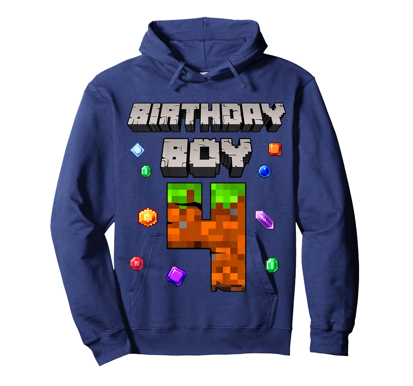 Kids 4th Birthday Boy 4 Video Gamer Pixel Number Four Bday Party T-Shirt