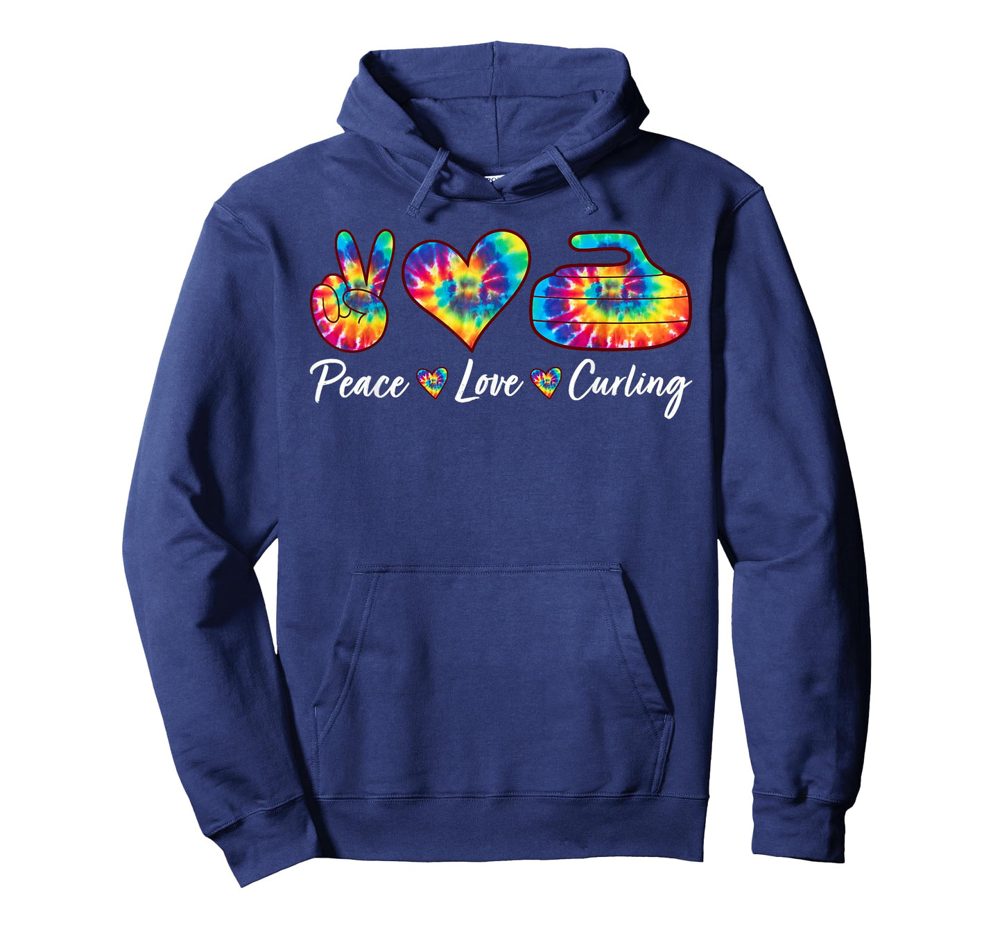 Tie Dye Peace Love Curling Sports Team Game Player T-Shirt