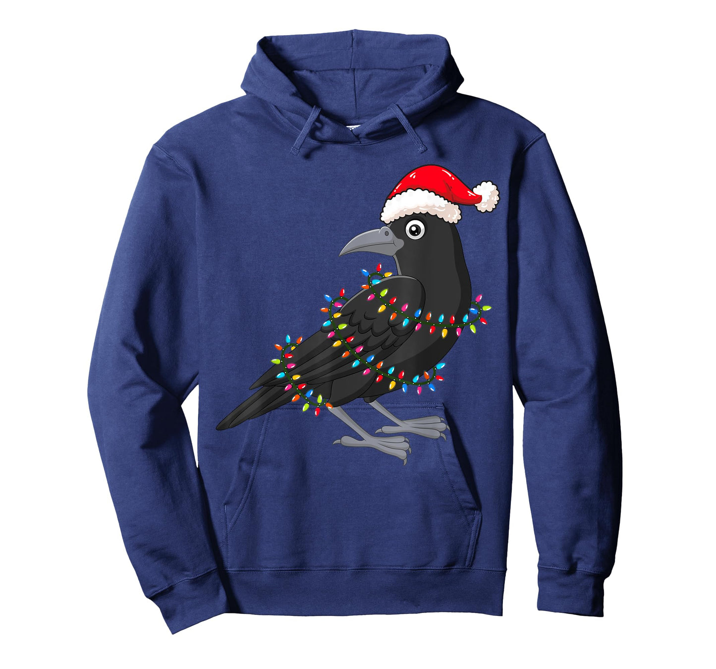Christmas Lights Crow Wearing Xmas Hat - Funny Crow Lover T-Shirt