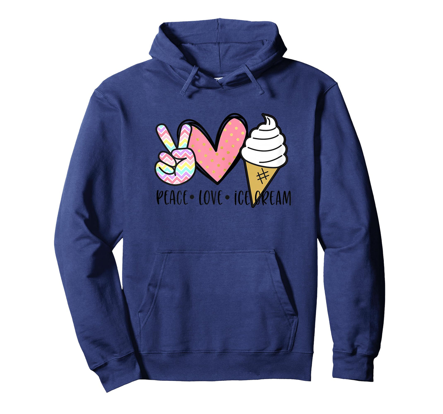 Peace Love Ice Cream Cute for Girls Teens Women Summer T-Shirt