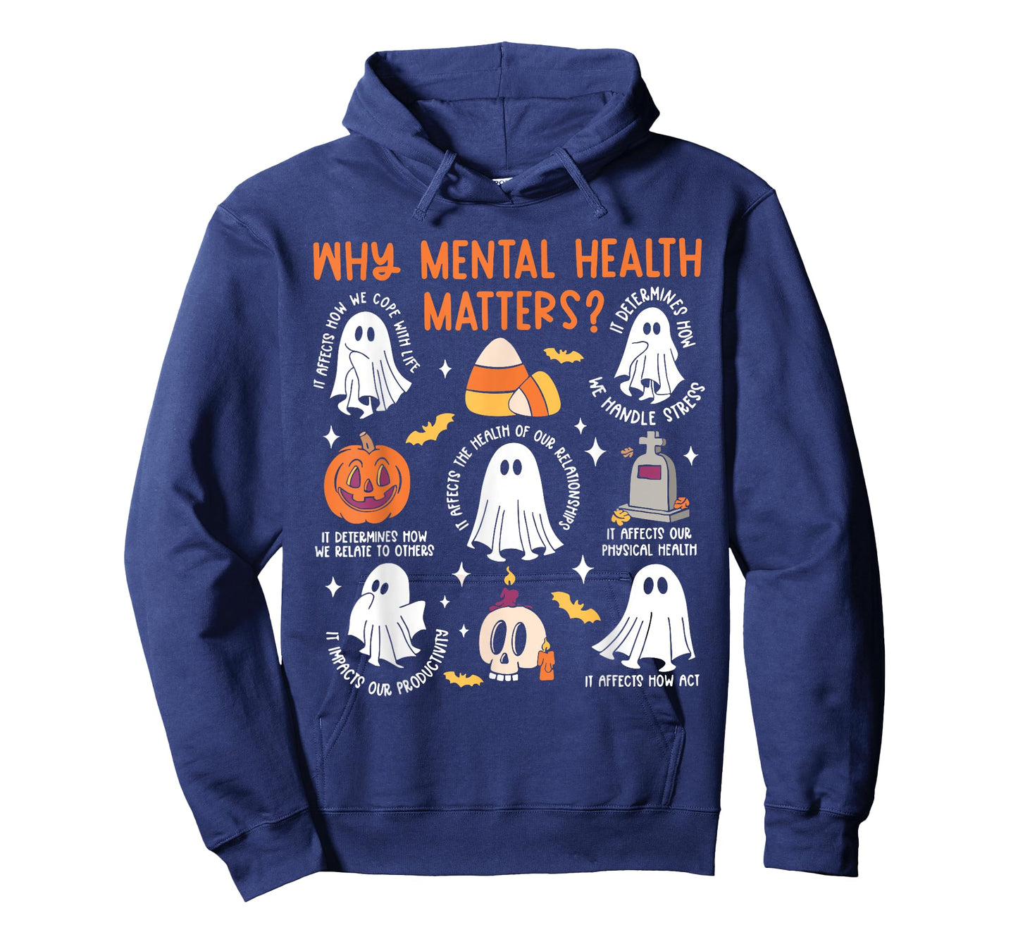 Mental Health Ghost Halloween Therapist School Psychologist T-Shirt