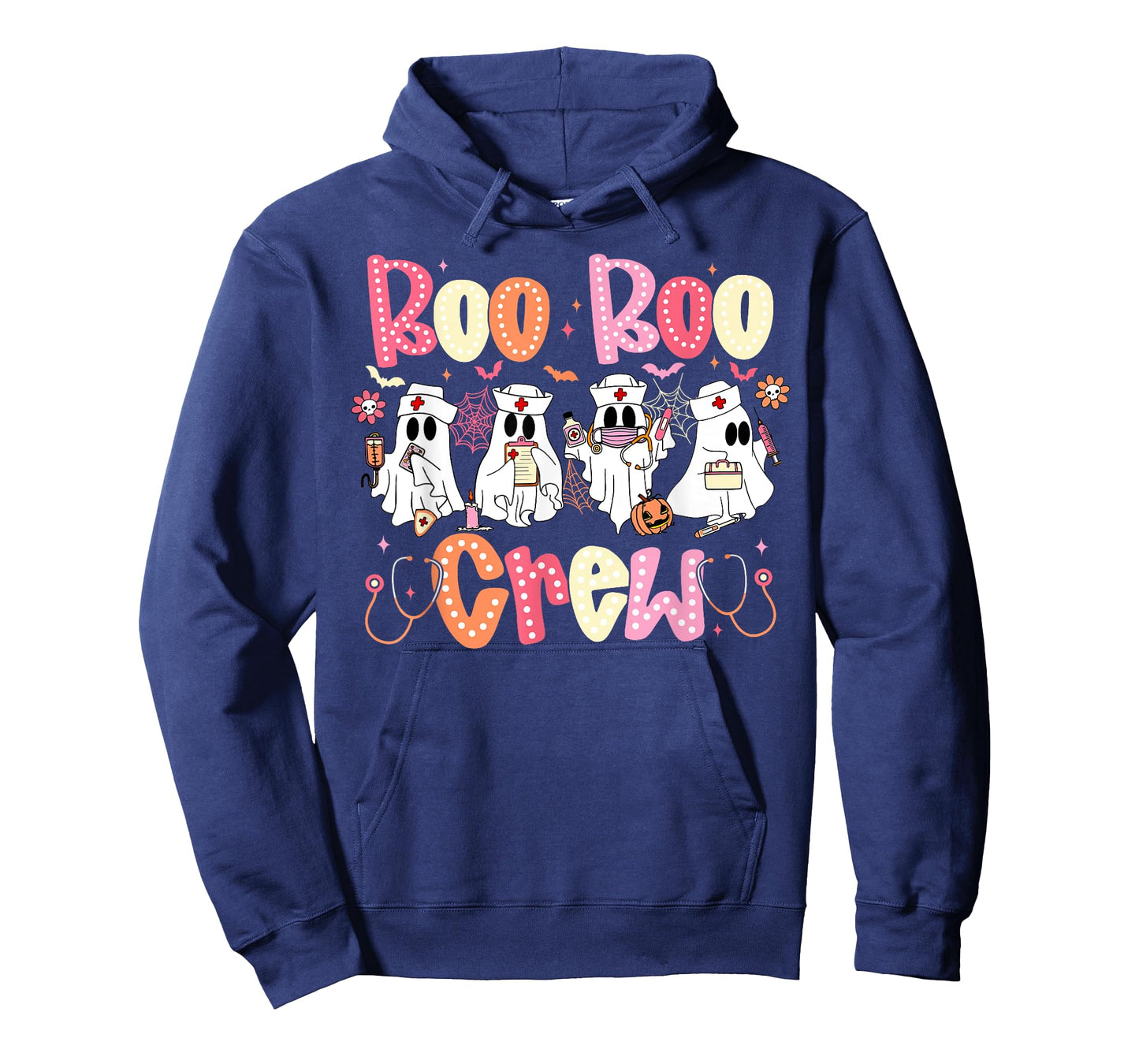 Funny Boo Boo Crew Nurse Ghost Women Halloween Nurse Groovy T-Shirt