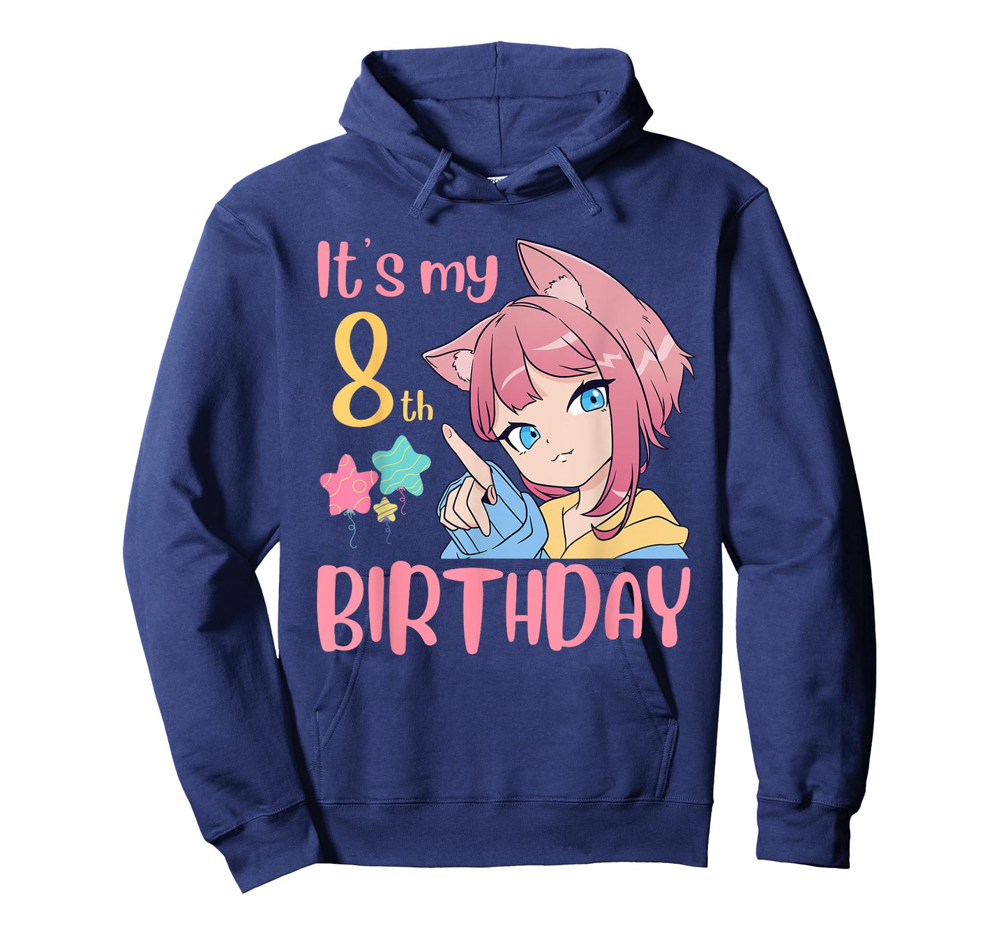 It's My 8th Birthday Anime Birthday Girl 8 Years Old Bday T-Shirt