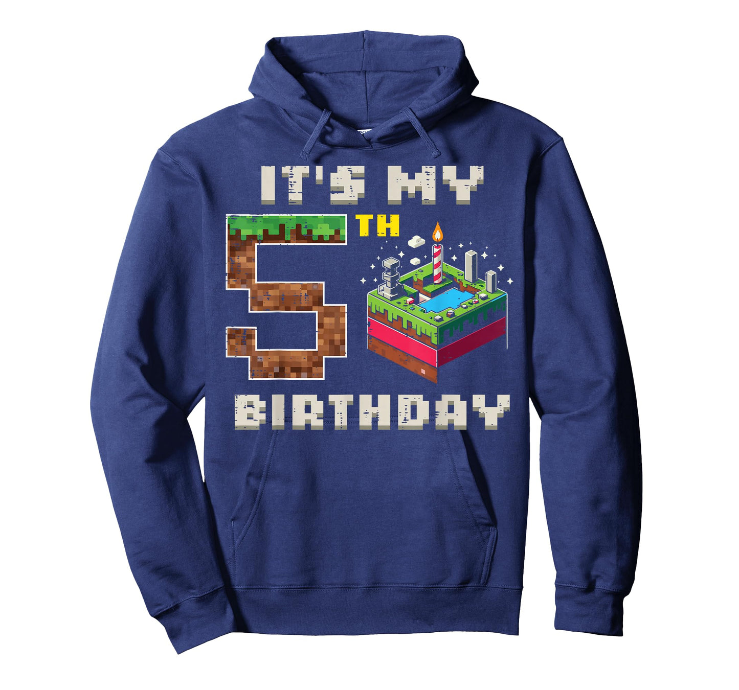 My 5th Birthday Pixel Game 5 Cake Video Gamer Boys Kid Youth T-Shirt