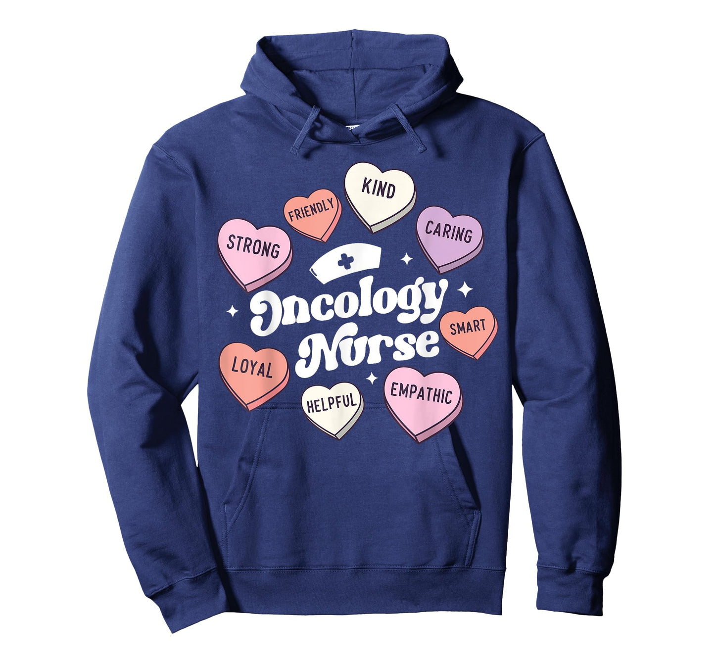 Valentines Day Oncology Nurse Cancer Support Groovy Hearts T-Shirt