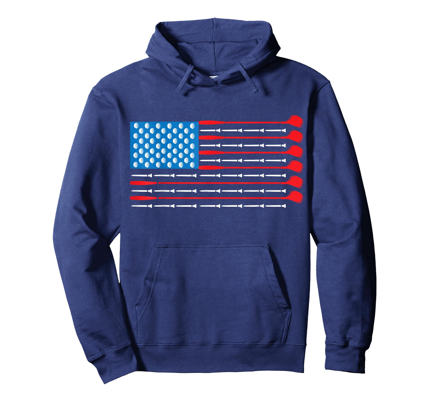 Patriotic Golf Shirt - USA Flag Golf Clubs & Golf Balls Tee T-Shirt