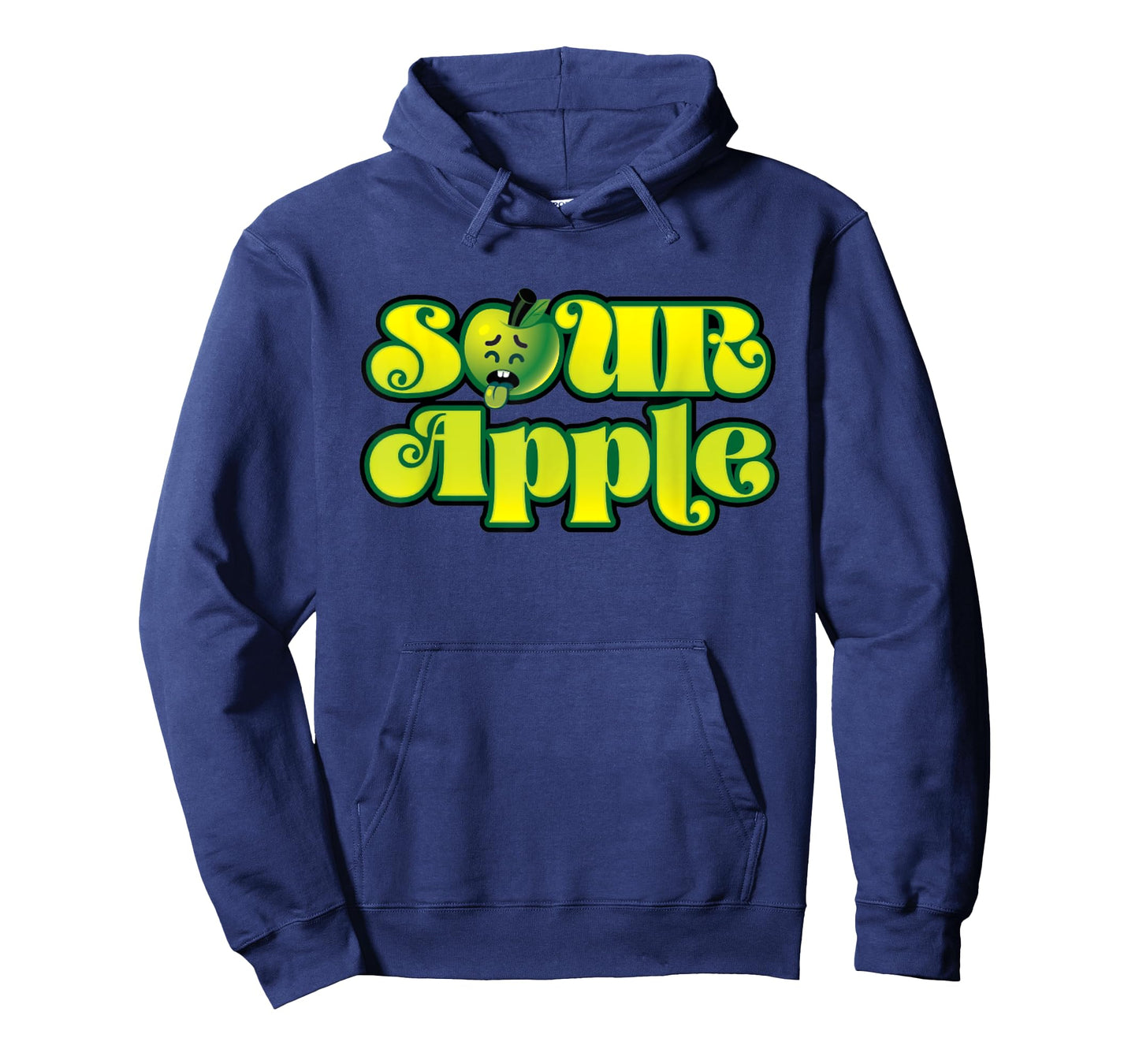 Sour Apple Cartoon Face Funny Retro Design T-Shirt