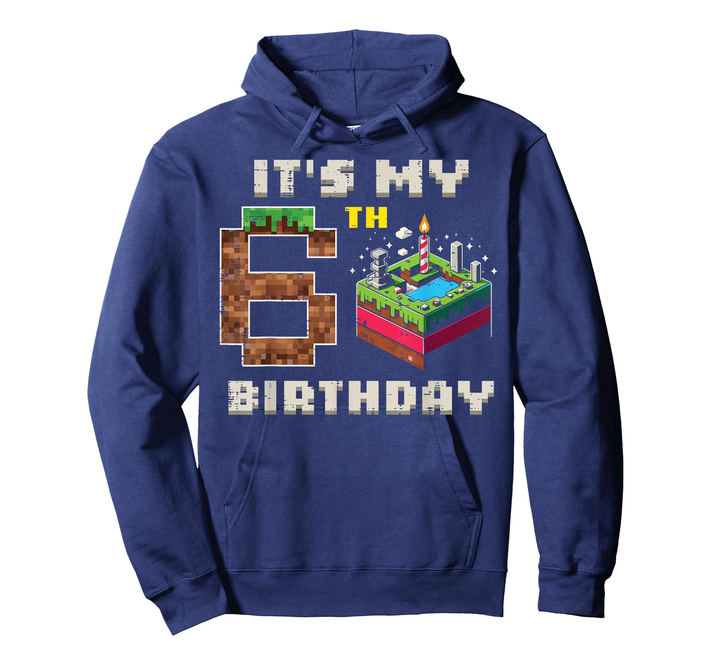 My 6th Birthday Pixel Game 6 Cake Video Gamer Boys Kid Youth T-Shirt