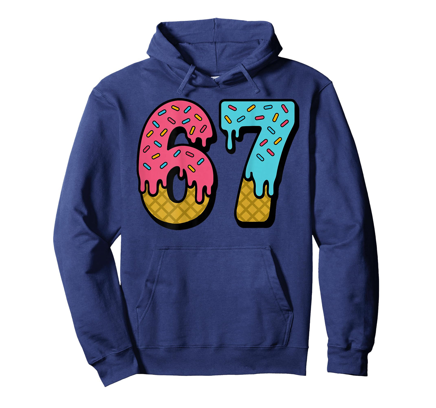 67 Ice Cream Drip Meme Six Seven Game Day (On Back) T-Shirt