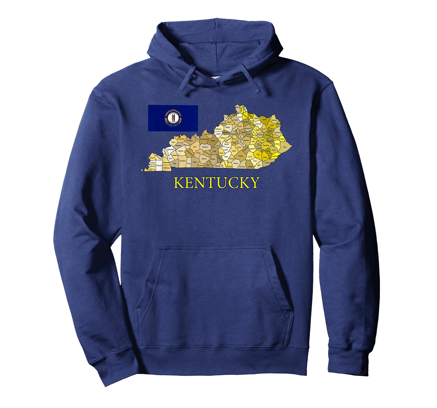 Colorful Kentucky County Map with Flag T-Shirt