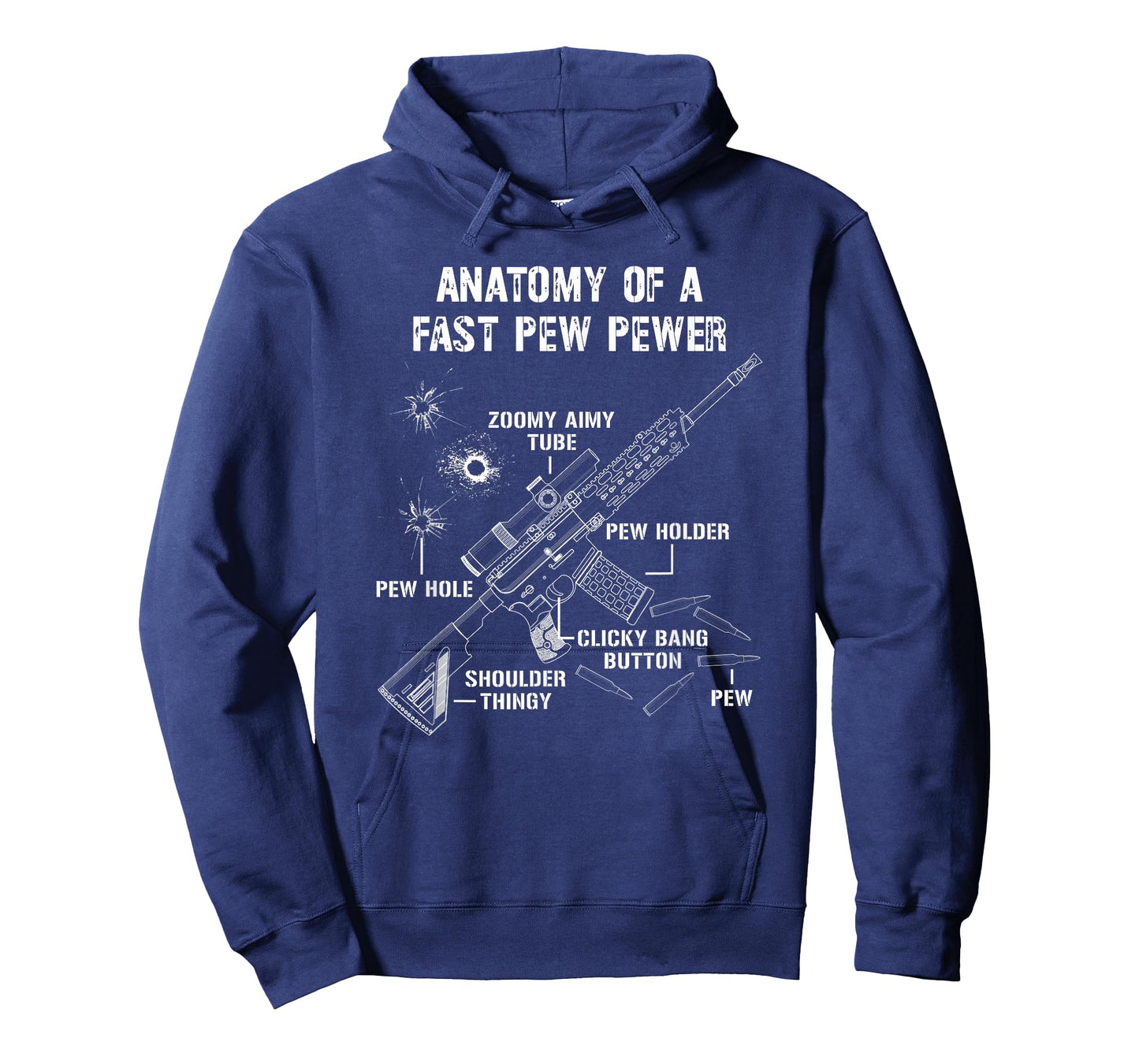 Funny Anatomy Of A Pew Pewer - 2A Supporter - Funny Gun Meme T-Shirt