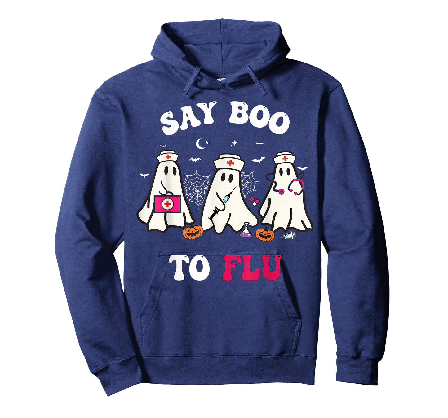 Say Boo To The Flu Nurses Halloween Ghost Boo To Flu T-Shirt